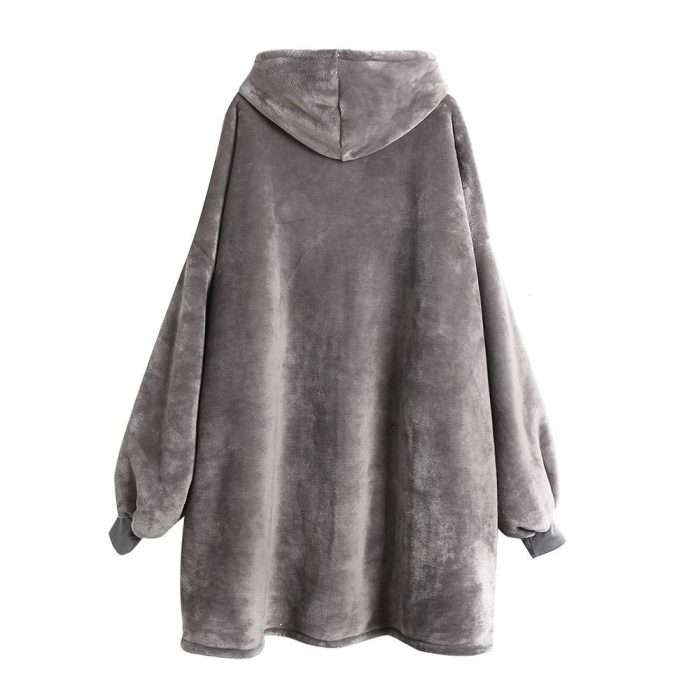 Flannel Sherpa Plush Hoodie Blanket - Image 8